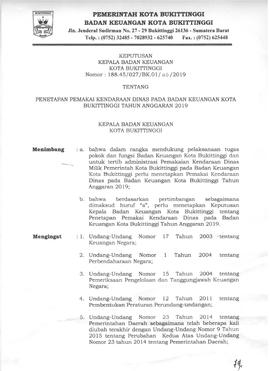 SK Penetapan Pemakaian Kendaraan 1