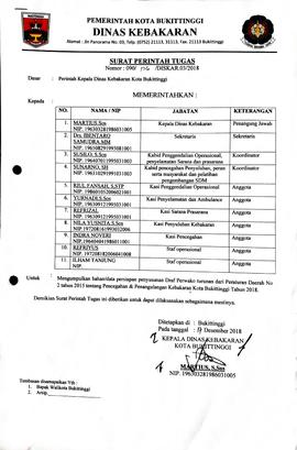 36. Surat Tugas untuk mengumpulkan bahan/ data persiapan penyusunan Draft perwako turunan dari Pe...