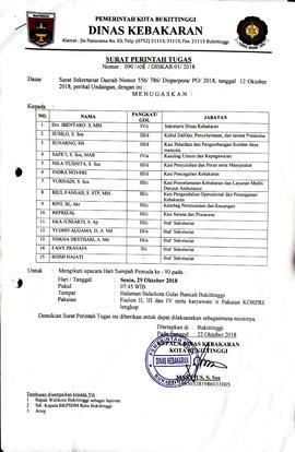 28. Surat Tugas Mengikuti upacara Hari Sumpah pemuda