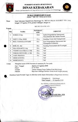 19. Surat Tugas Mengikuti acara goro bersama disepanjang By pass