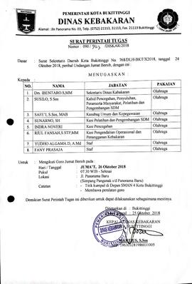 29. Surat Tugas mengikuti Goro Jumat Bersih