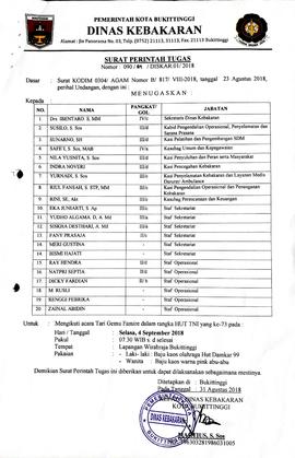 20. Surat Tugas Mengikuti acara Tari Gemu Famire dalam rangka HUT TNI yang ke 73