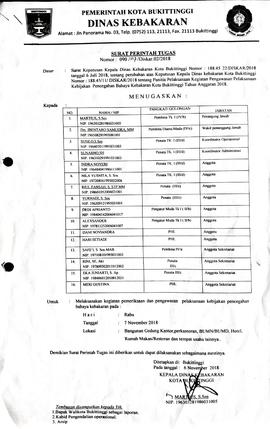 41. Surat Tugas Melaksanakan kegiatan pemeriksaan dan pengawasan pelaksanaan kebijaskan penceghan...