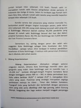 Khazanah arsip  halaman 8  BAB II, Gambaran Umum Kota Bukittinggi/ Bidang Kepariwisataan.