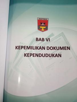 Khazanah arsip  Cover BAB VI, Kepemilikan Dokumen Kependudukan.