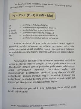 Khazanah arsip  halaman 8 dari BAB III, Kuantitas Penduduk, Rumus menghitung jumlah Penduduk.