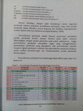 Khazanah arsip   halaman 7 dari BAB III. Tabel 3 : Pertumbuhan Penduduk Kota Bukittinggi Tahun 2015