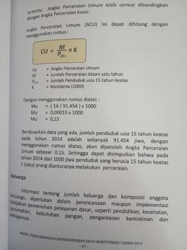 Khazanah arsip  halaman 33 dari BAB III, Kuantitas Penduduk,Rumus menghitung angka perceraian umu...