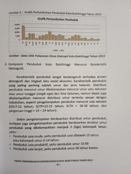 Khazanah arsip  halaman ke 11 dari BAB III, Gambar 3 : Grafik Pertumbuhan Penduduk Kota Bukittinggi, Tahun 2013.