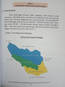 Khazanah arsip   BAB II. Gambaran Umum Kota Bukittinggi. diawali dengan Letak Geografis.