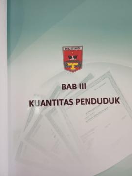 Khazanah arsip  Cover BAB III, Kuantitas Penduduk.