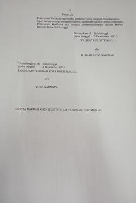 Khazanah Arsip, halaman  16   Perwako nomor 46 tahun 2016