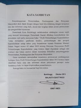 Khazanah arsip Kata Sambutan oleh Walikota Bukittinggi