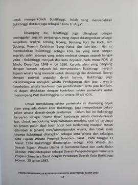 Khazanah arsip  halaman 9  BAB II, sambungan dari Gambaran Umum Kota Bukittinggi/ Bidang Kepariwi...