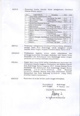 Khazanah Arsip SK Pemenang Lomba Sekolah Sehat di Kota Bukittinggi 2017 ( lembar 3 )