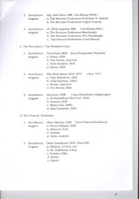 Khazanah Arsip Keputusan Kepala Dinas Kesehatan Kota Bukittinggi tentang Pembentukan Tim PMK-AB T...
