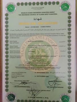 Sertifikat Label Halal Roti dan Kue Kering Uni Sofie