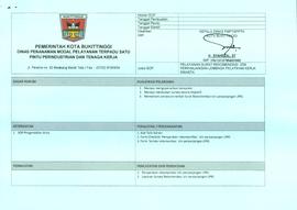 SOP Pelayanan Surat Rekomendasi  Izin Perpanjangan Lembaga Pelatihan Kerja Swasta