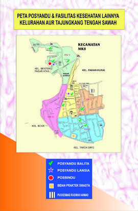 Peta Posyandu dan Fasilitas Kesehatan Lainnya  Kelurahan Aur Tajungkang Tengah Sawah Kecamatan Gu...